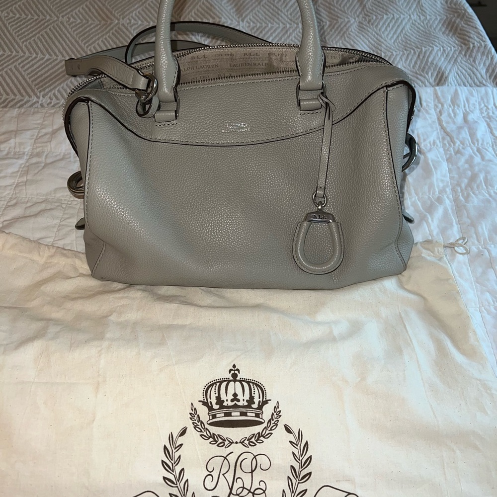 Ralph Lauren Gray Leather Satchel